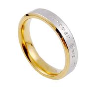 Gualiy 1 Pcs Bague Acier Inoxydable Couple, Bague de Fiancaille et Alliance 4MM Forever LOVE Comfort fit Bagues Taille 70