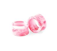 Gualiy 2 Pièce Ecarteur 16mm Homme, Plug Oreille Tunnel Acrylique Ronde Creuse, Rose