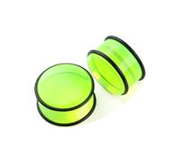 Gualiy 2 Pièce Écarteur Oreille, Écarteur Tunnel Silicone 22mm Acrylique Forme Ronde, Jaune