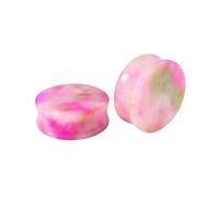 Gualiy 2 Pièce Ecarteur Oreilles 6mm, Piercing Oreille Tunnel Pierre Rose Rouge