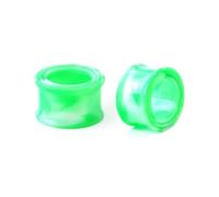 Gualiy 2 Pièce Piercing Ecarteur Oreille, Plug Tunnel Écarteur 16mm Acrylique Ronde Creuse, Vert
