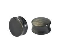 Gualiy 2 Pièce Piercing Ecarteur Oreille, Tunnel Oreille Silicone 6-25mm Pierre Naturelle Noir