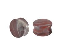 Gualiy 2 Pièce Piercing Oreille Ecarteur, Écarteur Tunnel Silicone 19mm Pierre Naturelle Rouge