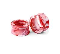 Gualiy 2 Pièce Plug Ecarteur Oreille, Écarteur Tunnel 20mm Acrylique Ronde Creuse, Rouge