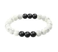 Gualiy Bracelet en Perle Homme, Bracelet Turquoise Mat 8mm Bracelets Élastique Pierre pour Femmes 18-20CM