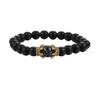 Gualiy Bracelet Homme Perle, Bracelet en Pierre Mate de 8mm avec Couronne Bracelets Élastique pour Femmes
