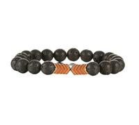 Gualiy Bracelet Perle Pierre Naturelle, Bracelet en Pierre de Lave 8mm avec Hématite Élastique Bracelets pour Hommes Femmes