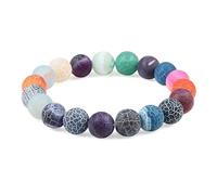 Gualiy Bracelet Pierre Homme, Bracelet en Pierres Colorées de 10mm Elastique Bracelets pour Femmes 19CM