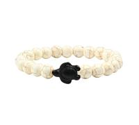 Gualiy Perle Bracelet Homme, Bracelet Turquoise Blanc 8mm avec TortueElastique Bracelets Pierre pour Femmes