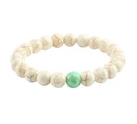 Gualiy Pierres Bracelet, Bracelet Turquoise Blanc et Vert Élastique Bracelets Perle pour Hommes Femmes
