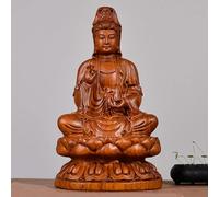 Guan Yin Bouddha Statue Quan Yin Statue Kuan Yin Sculpture De Statue Décorative avec Sculpture sur Bois, Feng Shui Chinois Cadeaux Home Decor Collectible