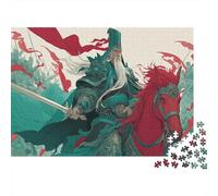Guan YU Puzzle 1000 Pièces Adultes Romance des Trois Royaumes Jeu D'adresse pour Toute La Famille Puzzle Impossible Cadeau Unique Collection d'art Idée Cadeau 1000pcs (75x50cm)