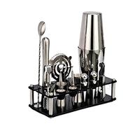 Guanan Shaker à Cocktail, 17 pièces Cocktail Set Bar Kit Bar Tool Set, Shaker Cocktail en Acier Inoxydable, Idéal pour Les Familles, Les Fêtes, Recettes Exclusives