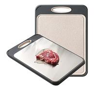 Planche à découper Guanci, grande planche à découper en acier inoxydable, planche à découper en fibre de riz, poignée antidérapante, pieds antidérapants, sans BPA, passe au lave-vaisselle