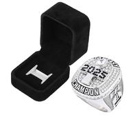 guancrown Bague de championnat de football fantastique 2025 - Trophée de sport - Vainqueur de la FFL, size 10, Zinc, Diamant blanc