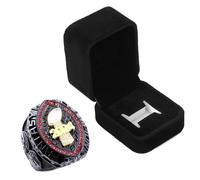 guancrown Trophée de championnat de football fantastique 2024 - Bague de champion FFL, size 12, Zinc, Diamant noir