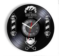 Guang trading Pendule Murale de 30cm Barber Shop Signe Mur Décoratif Horloge Moustache Gentleman Coiffeur Boîte À Outils Vintage Disque Vinyle Horloge Murale Coiffeur Cadeaux