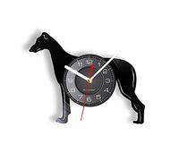Guang trading Pendule Murale de 30CM Chien de Chasse lévrier Vinyle Record Horloge Murale lévrier Chien Race Silhouette décor à la Maison Chiot Amant Whippet œuvre Montres
