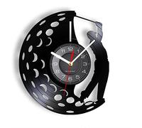 Guang trading Pendule Murale de 30cm Golfeur Horloge Murale Sport Club de Golf Disque Vinyle Horloge Murale Cadeaux de Golf pour Lui Fan de Golf Joueur de Golf Silhouette Horloge décorative