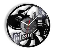 Guang trading Pendule Murale de 30cm Guitares Gramophone Record Horloge Murale Instrument de Musique Vinyle Art-Décoration Murale Rock N Roll Cadeau pour Musiciens