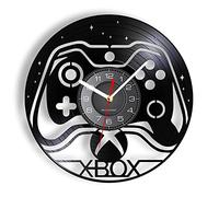 Guang trading Pendule Murale de 30CM Manette de Jeu contrôleur Vinyle Album Enregistrement Horloge Joypad Salle de Jeu Vintage décor pour garçon Chambre Joystick Vinyle Disque Artisanat Montres