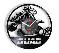 Guang trading Pendule Murale de 30CM Vélo Quad Disque Vinyle Horloge Murale pour Salon 4 Roues Moto ATV Quad Rider décor à la Maison rétro Musique Album Montre Murale