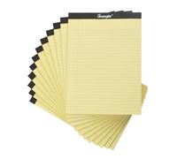 GUANGBO Lot de 12 blocs-notes jaunes de 21,6 x 27,9 cm lignés pour collège - 50 feuilles - Bloc-notes micro-perforés pour le travail, les études quotidiennes - Liste de prise de notes