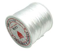 Guangcailun 60m / rouleau Bijoux fil élastique perles Faire perles Cordon Fil de bricolage pour Bracelet Collier Bracelet de cheville, blanc