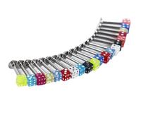 Guangcailun Anneaux de lèvres en forme de dés ludiques, couleurs assorties, labret, taille 3 mm, 16 g, broches, bijoux uniques pour les influenceuses