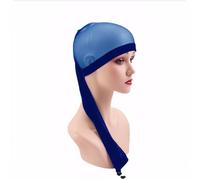 Guangcailun Bonnet en maille style manchon de perruque, couverture polyvalente pour perruque et dreadlocks longs, bonnet de perruque avec bande élastique, chignon, fausses dreadlocks longues, bleu