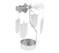 Guangcailun Bougeoir à thé Celestial Light pour une douce lueur, bougeoir rotatif en métal pour dîner, fête, bar, etc, Hibou, 4.4 x 13 cm