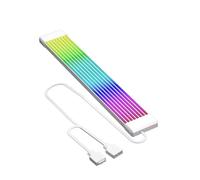 Guangcailun Câble d'extension d'alimentation pour Carte mère ARGB, Barre Lumineuse LED Souple pour Ordinateur, Blanc, 12 Bandes, 8 Bandes Blanches, 23.5 x 1 cm