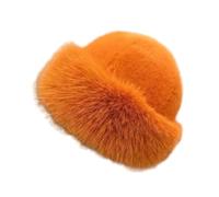 Guangcailun Chapeau de pêcheur, bob d'hiver en fausse fourrure alliant fonctionnalité et style tendance pour les voyages d'hiver. Chapeau cosaque russe en fausse fourrure pour, Orange, pour 60CM