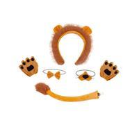 Guangcailun Charmant Ensemble de Costumes de Lion avec Oreilles de Lion Uniques, nœud Papillon, Queue de Palmier, Ensemble Amusant pour événements d'halloween, déguisement, Robe sans vêtements