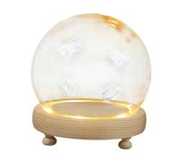 Guangcailun Cloche de présentation raffinée pour Figurines de comptoir, Cloche Transparente Anti-poussière et élégant Socle en Bois, idéale pour la décoration intérieure, Clair, 12 cm