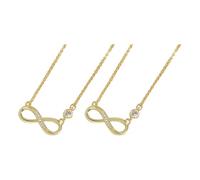 Guangcailun Collier chaîne 2 pièces Nettoyage facile pour un entretien sans effort Collier robuste Femme Argent Chaîne de cœur Bijoux en argent, de couleur dorée, 2 * 1, colliers