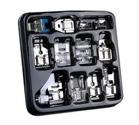 Guangcailun Ensemble de 11 accessoires pour machine à coudre électrique multifonctions : comprend des pieds-de-biche robustes en métal, adaptés à diverses tâches de couture.