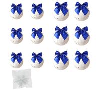 Guangcailun Ensemble de boules de Noël légères avec trois flocons neige pour décoration mariage, ornements sapin Noël, ensembles boules pour multiples occasions, pendentif nœud en forme, bleu