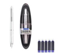 Guangcailun Ensemble de stylos plume avec 5 stylos rétractables élégants de 0,38 mm, rechargeables, avec stylo rétractable, blanc