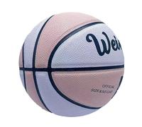 Guangcailun Entraînement antidérapant Jeu de Match de Basket-Ball et entraînement entraînement et Jeu de Match PVC adapté pour aux Joueurs de pour Tous Niveaux, Rose-Blanc
