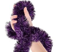 Guangcailun Guirlande de Noël à paillettes, motif torsadé, avec fermeture souple, décorations de Noël, décorations pour la maison, accessoires fête, Violet