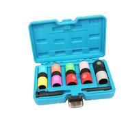 Guangcailun Jeu de douilles demi-taille avec manchon de pour écrous roue, facilitant l'accès Pour aux écrous récalcitrants. Compatible avec les roues 1/2 pouce. Douilles hexagonales réversibles