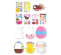 Guangcailun Kit de décorations de Pâques pour sapin : décorations en forme d'œuf, breloques et autocollants, idéal pour les projets bricolage des enfants.