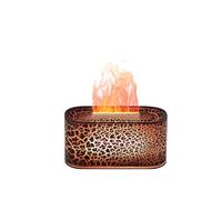 Guangcailun Le diffuseur de feu trois en un offre des fonctions d'humidification d'aromathérapie et de veilleuse créant une atmosphère apaisante Petit, HY06-Fissure noire