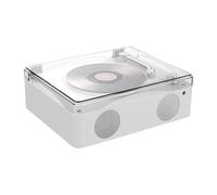 Guangcailun Lecteur CD Son HiFi Facile à contrôler avec boîtier rétro et télécommande Infrarouge phonographe CD intégré avec HiFi, Blanc