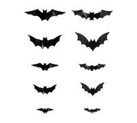 Guangcailun l'espace LED veilleuse avec 3D noir PVC chauve-souris Halloween nouvelle veilleuse chauve-souris LED veilleuse sticker mural, 12PCS