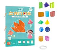 Guangcailun Livre d'apprentissage de la géométrie 3D « Espace avec Cordon de Traction » pour Les élèves du Primaire. Livres géométrie Solide à Faire soi-même, 12 Images 3D