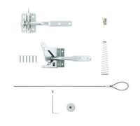 Guangcailun Loquet de portail autobloquant avec câble à ressort et sécurité renforcée pour portail extérieur en acier au carbone, Argent long