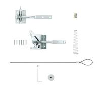 Guangcailun Loquet de portail autobloquant avec câble à ressort et sécurité renforcée pour portail extérieur en acier au carbone, Argent court