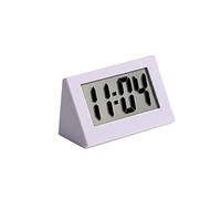 Guangcailun Mini Horloge écran LED Bureau, Chevet horloges électroniques numériques à Piles Heure Date Triangulaire Portable Calendrier de Voyage, Blanc
